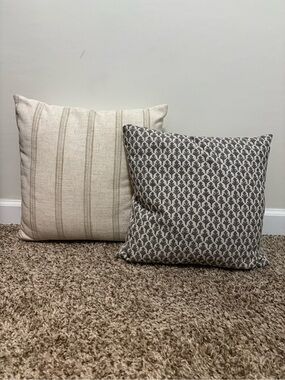 Neutral Stripe and Pattern Decorative Pillow Covers